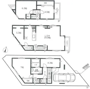 東京都世田谷区千歳台3【一戸建】の間取り