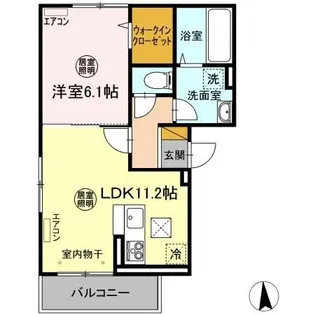 Clochette Kawawada A棟【1階】の間取り