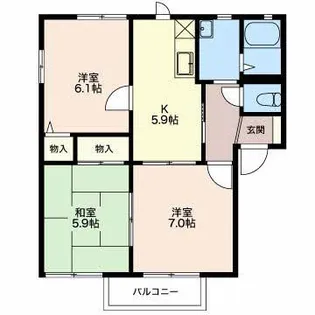 カサグランデB【2階】の間取り
