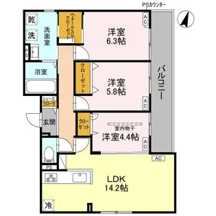 D-residence春日【3階】の間取り