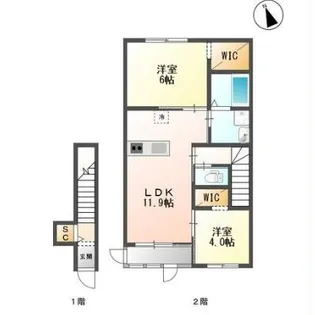 カサ・ベルデ【2階】の間取り