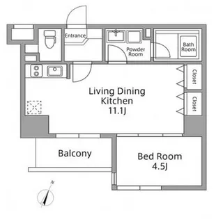 レジディア築地【5階】の間取り