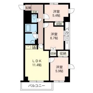 ヴェルドミール宮崎台【1階】の間取り