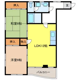 プリンセス高屋【2階】の間取り