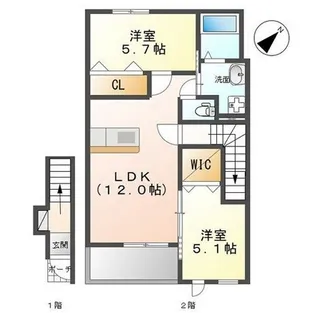 コリーヌ・ヴァンベール【2階】の間取り
