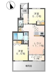 広島県福山市新涯町6【アパート】の間取り