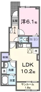 グランディディエライト【1階】の間取り