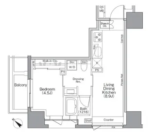 ザ・パークハビオSOHO横浜関内【12階】の間取り