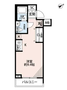 プレール・ドゥーク方南町【1階】の間取り