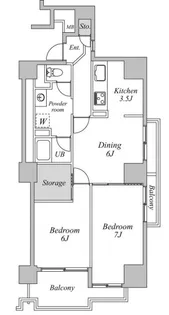六本木ビュータワー【16階】の間取り