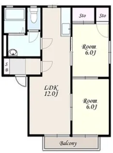 プルーニハイツ B棟【2階】の間取り
