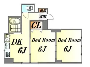 広島県広島市中区幟町【マンション】の間取り
