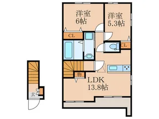 コンフォートTSUIKI【2階】の間取り