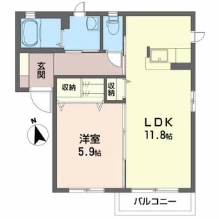 メゾン美完成 A【1階】の間取り