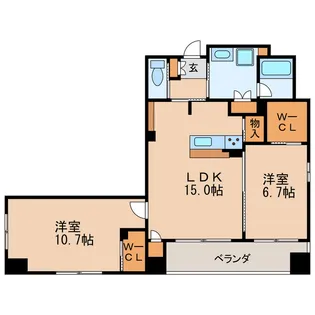 ルーエ錦【8階】の間取り