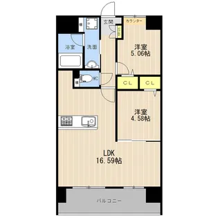 LIBTH菊陽II【6階】の間取り