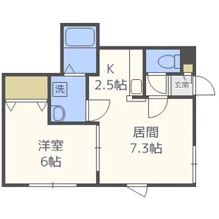 グランサーガ琴似【2階】の間取り