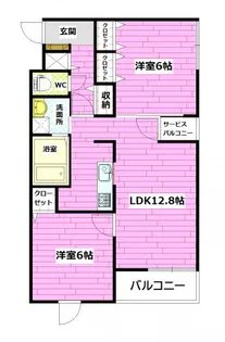 広島県広島市安佐南区長楽寺1【マンション】の間取り