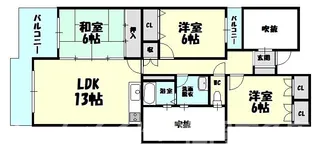 福岡県糟屋郡志免町南里3【マンション】の間取り