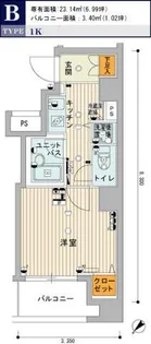 スカイコート銀座東壱番館【9階】の間取り