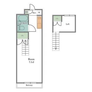 コーポホワイトA【1階】の間取り