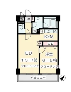 リッツ喜多見【3階】の間取り