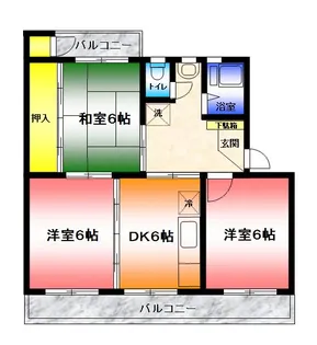 コーポ渡辺【1階】の間取り