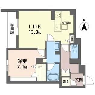 シャーメゾン リュクス【1階】の間取り