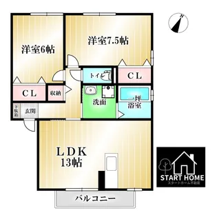 グランシャリオC【1階】の間取り