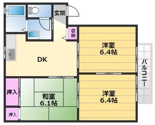 エスポアール北豊中【2階】の間取り