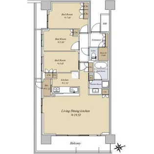 シティタワーあすとレジデンシャル【13階】の間取り