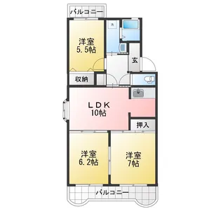 グリーンヒル富士見ヶ丘【3階】の間取り