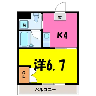 宮町第二ビル(熊谷市宮町)【4階】の間取り