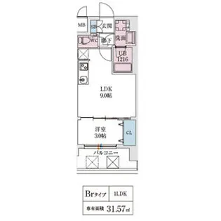 スプランディッド弁天町WEST【7階】の間取り