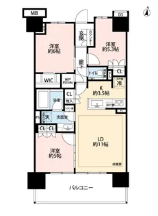 Brillia 浦和仲町【11階】の間取り