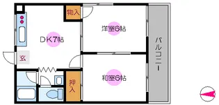 ハイム高城【2階】の間取り