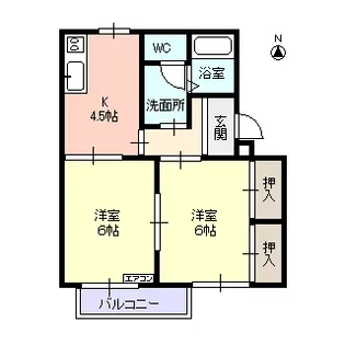 カルムヒル・パークス【1階】の間取り