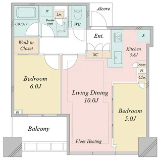 白金ザ スカイ EAST【15階】の間取り