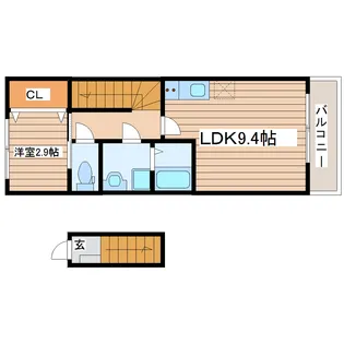 リヴェール八乙女【2階】の間取り