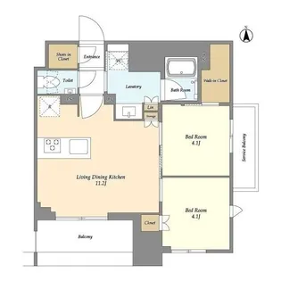 ドゥーエ府中I【2階】の間取り