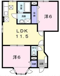 シティハイツ山田E【1階】の間取り
