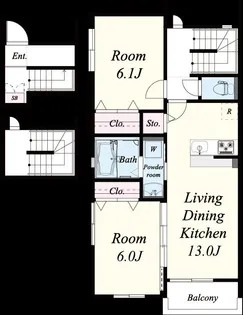 エクセラン朝妻【3階】の間取り