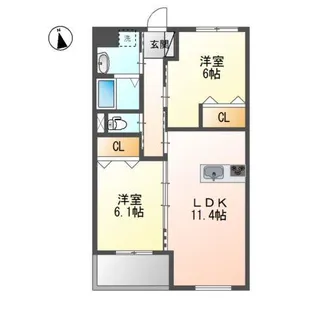 グランチェスタII【1階】の間取り