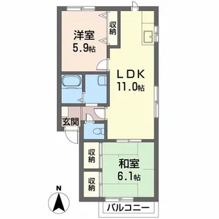 アイリス川原【2階】の間取り