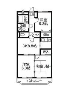 ソレアードAKAGI【1階】の間取り
