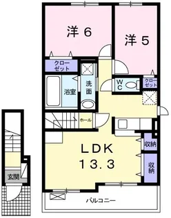 メゾンドレープ和【2階】の間取り
