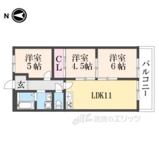 ライゼックス長浜1【3階】の間取り