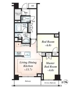パークナード恵比寿【5階】の間取り