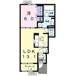 ジオサイド姫川 B【1階】の間取り