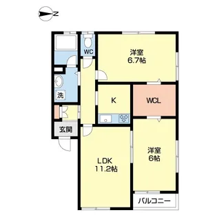 プリエ・パル【1階】の間取り